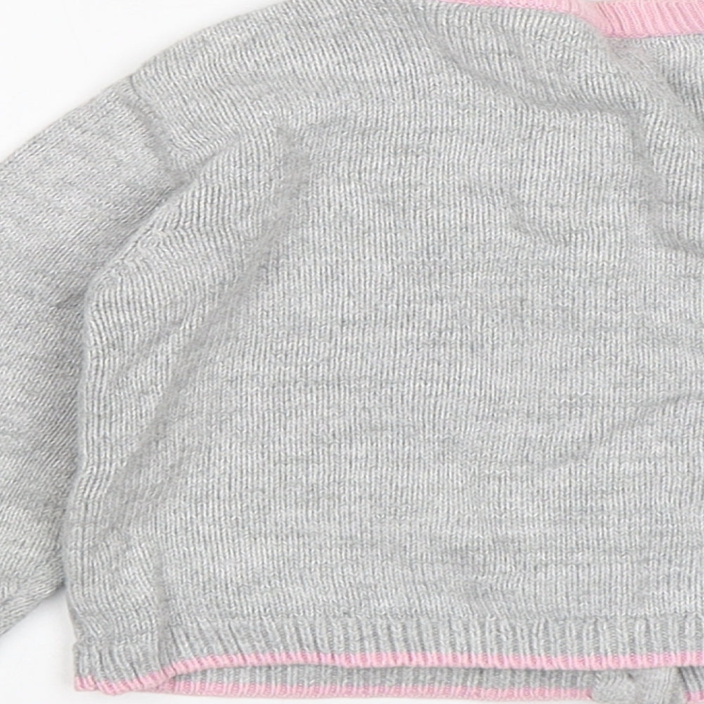 Matalan Girls Grey  Cotton Cardigan Jumper Size 12-18 Months