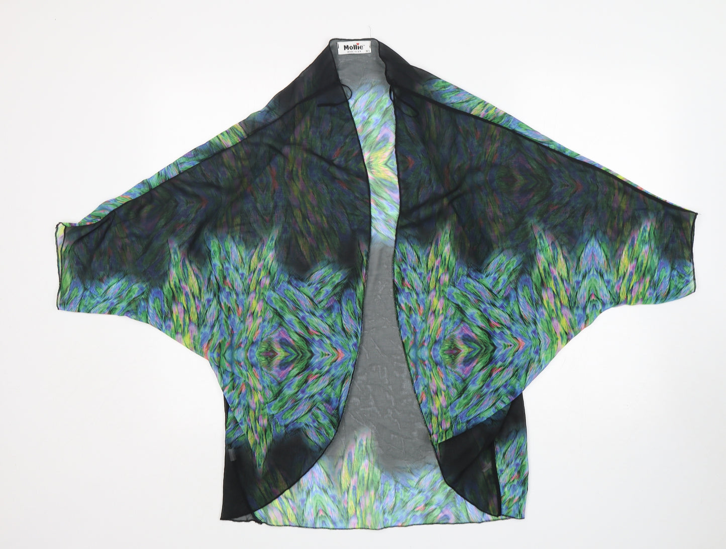 Mollie Womens Multicoloured Geometric Polyester Wrap Blouse Size M V-Neck