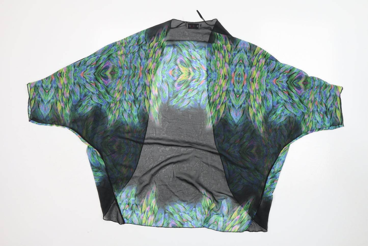 Mollie Womens Multicoloured Geometric Polyester Wrap Blouse Size M V-Neck