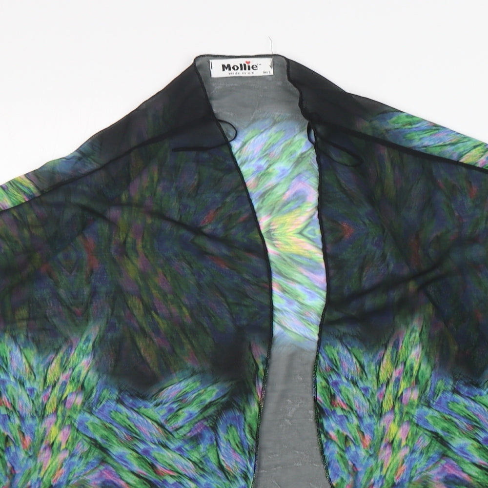 Mollie Womens Multicoloured Geometric Polyester Wrap Blouse Size M V-Neck