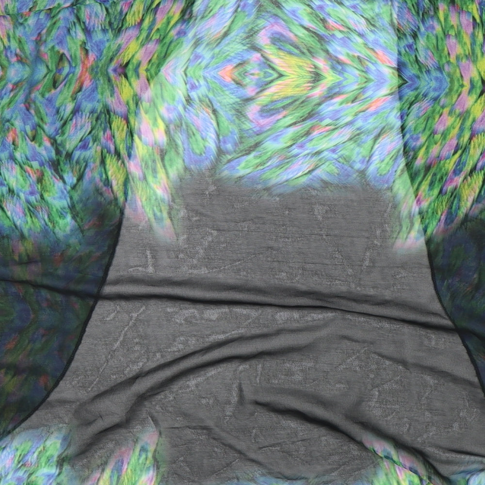 Mollie Womens Multicoloured Geometric Polyester Wrap Blouse Size M V-Neck