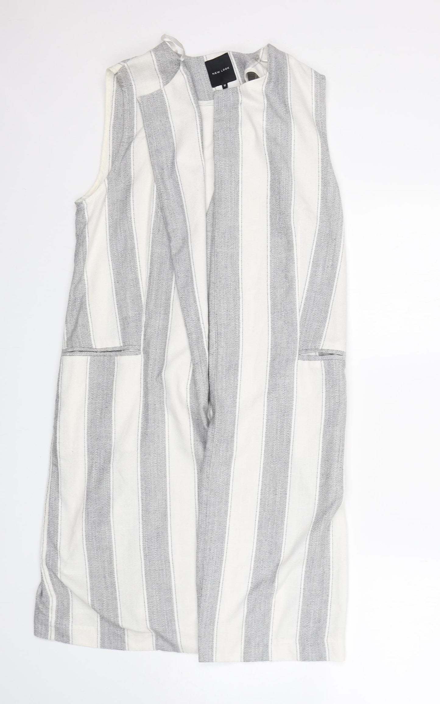New Look Womens Multicoloured Striped Polyester Jacket Blazer Size 12