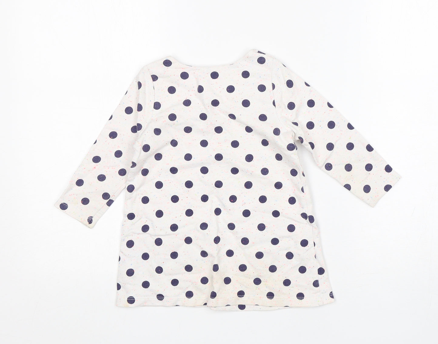 Mothercare Girls Multicoloured Polka Dot Cotton Jumper Dress  Size 9-12 Months  Round Neck