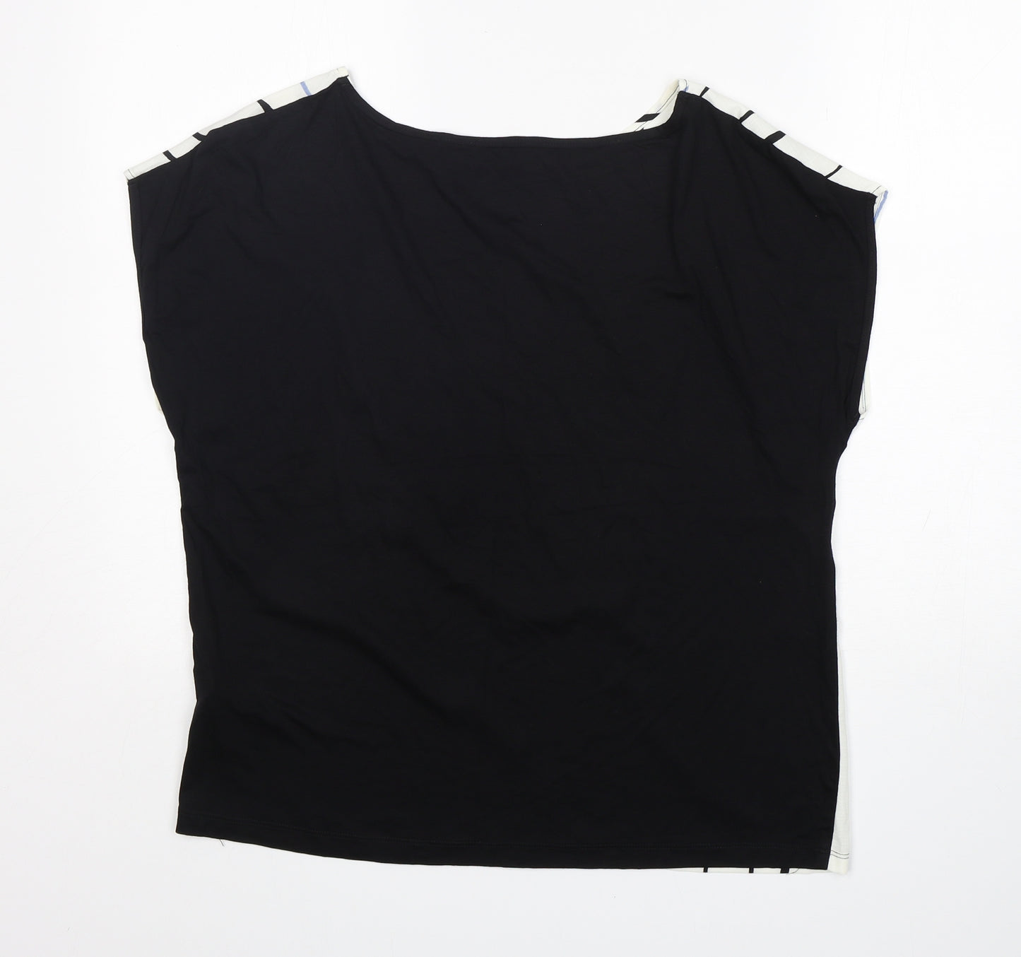 Preworn  Womens Multicoloured Striped Polyester Basic Blouse Size 14 Round Neck