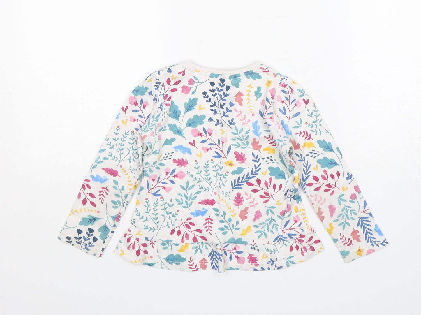TU Girls Multicoloured Floral Cotton Basic T-Shirt Size 12-18 Months Round Neck