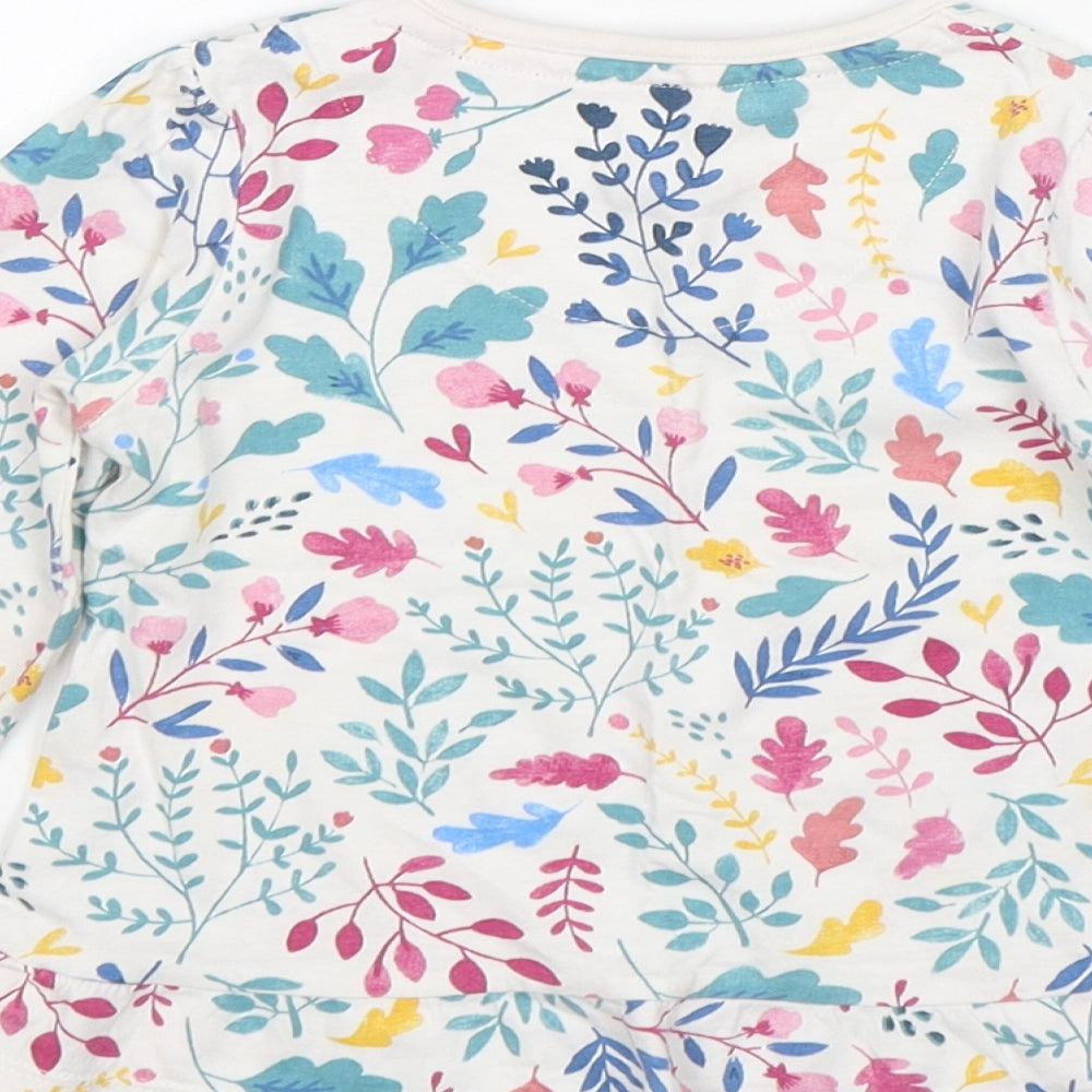 TU Girls Multicoloured Floral Cotton Basic T-Shirt Size 12-18 Months Round Neck