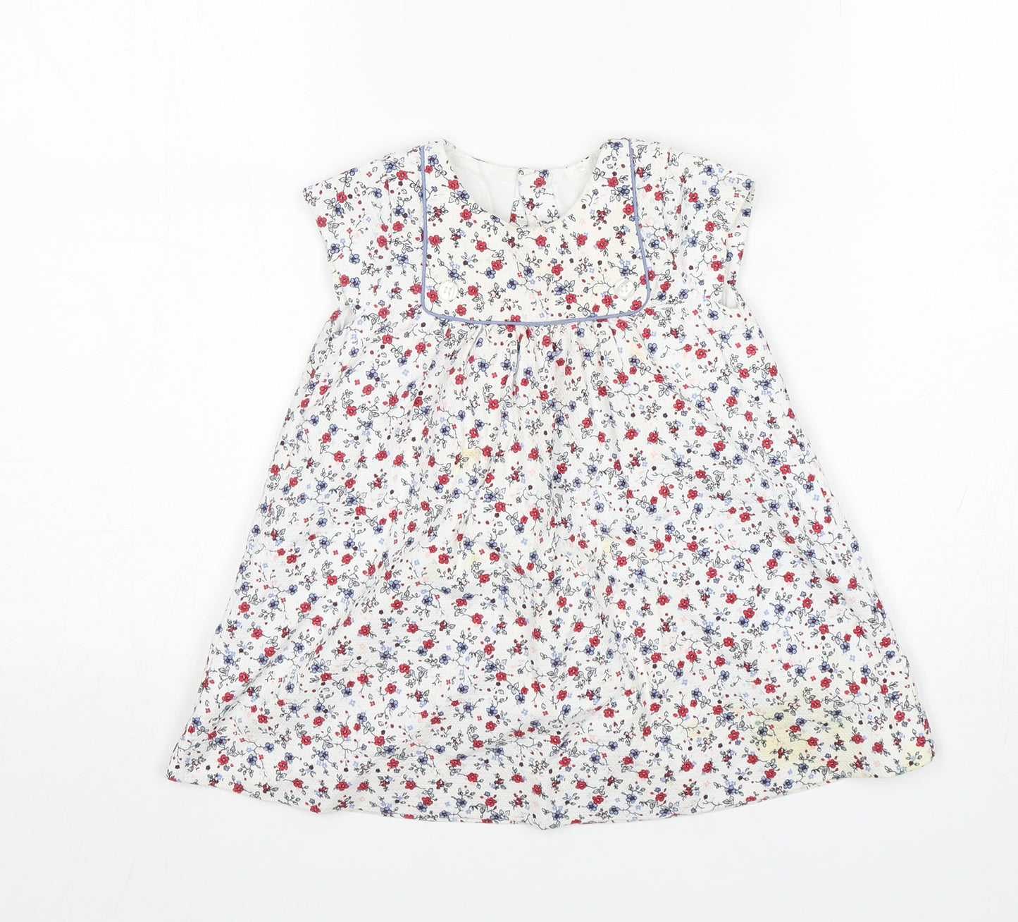 Mothercare Girls Multicoloured Floral Cotton A-Line  Size 9-12 Months  Round Neck