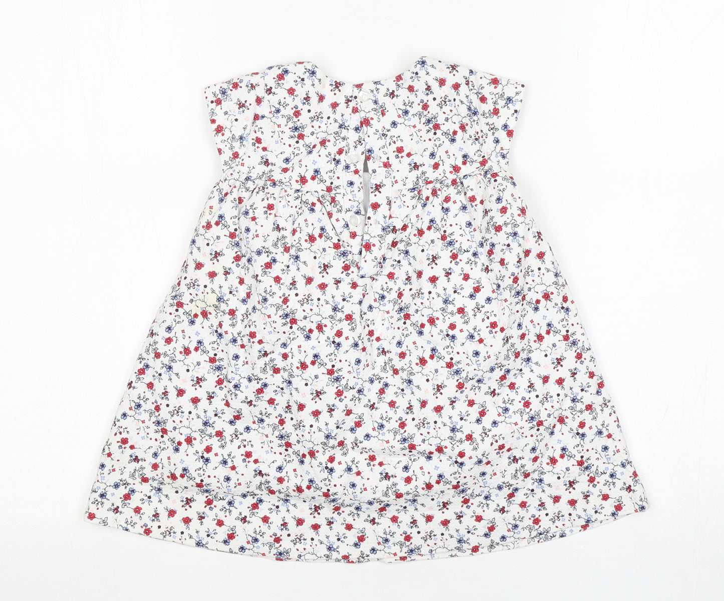 Mothercare Girls Multicoloured Floral Cotton A-Line  Size 9-12 Months  Round Neck