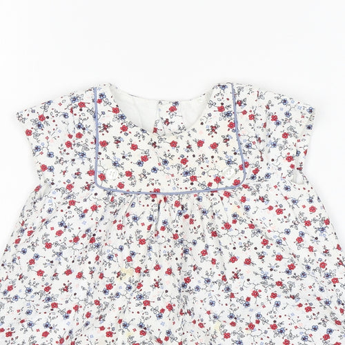 Mothercare Girls Multicoloured Floral Cotton A-Line  Size 9-12 Months  Round Neck