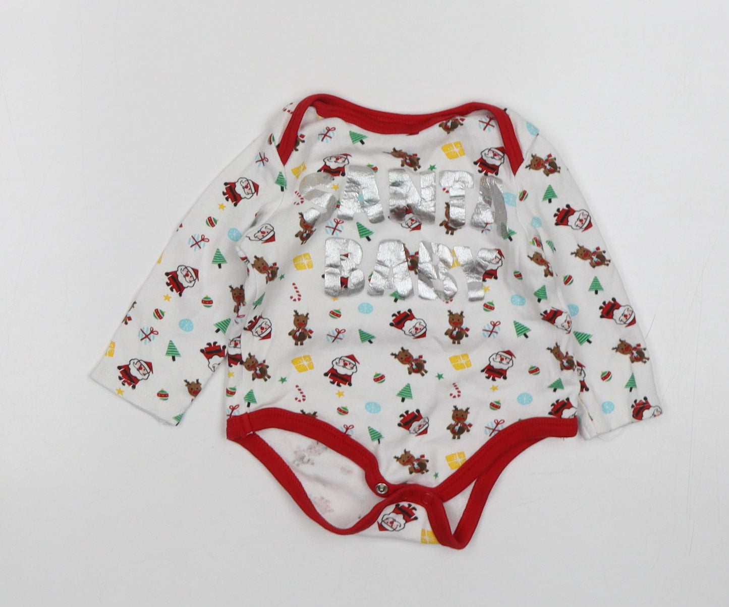 PEP&CO Baby White  Cotton Leotard One-Piece Size 6-9 Months   - Christmas
