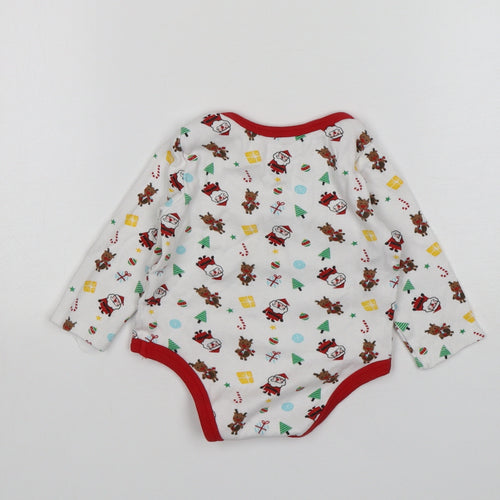 PEP&CO Baby White  Cotton Leotard One-Piece Size 6-9 Months   - Christmas