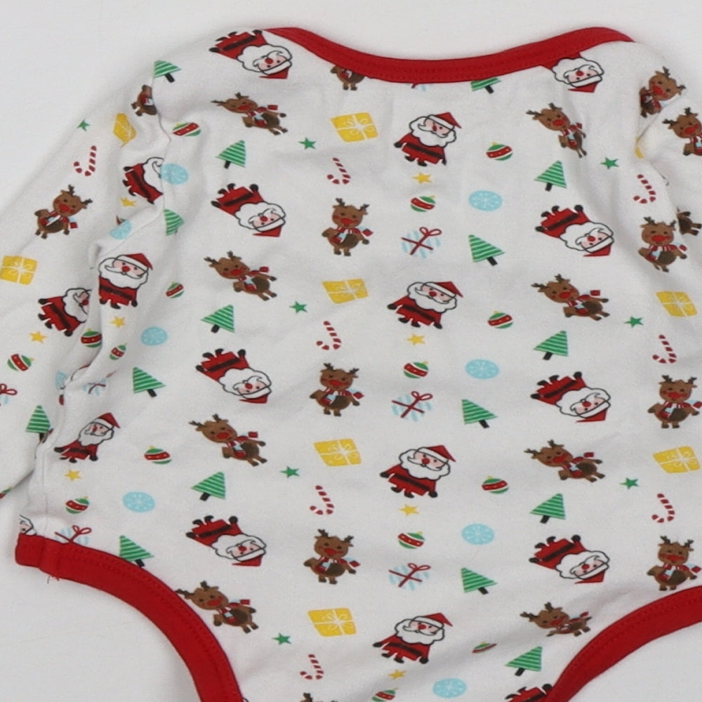 PEP&CO Baby White  Cotton Leotard One-Piece Size 6-9 Months   - Christmas