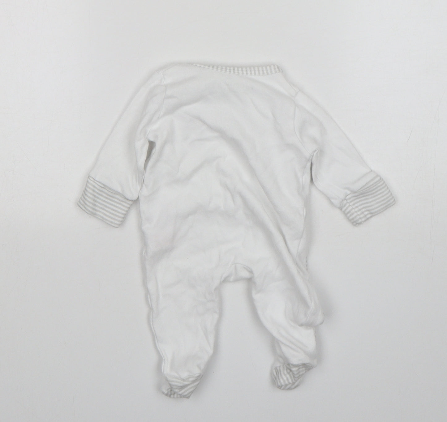 Lullaby Baby White  Cotton Babygrow One-Piece Size 0-3 Months