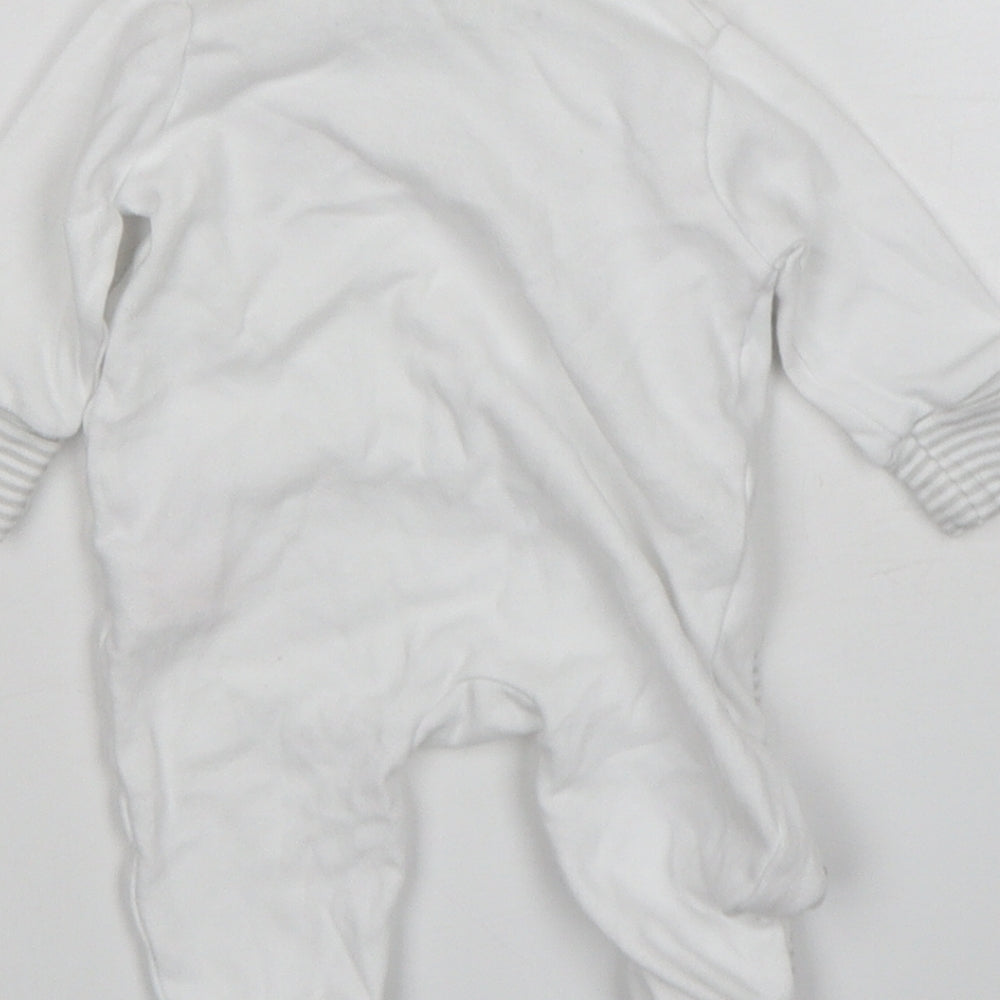Lullaby Baby White  Cotton Babygrow One-Piece Size 0-3 Months