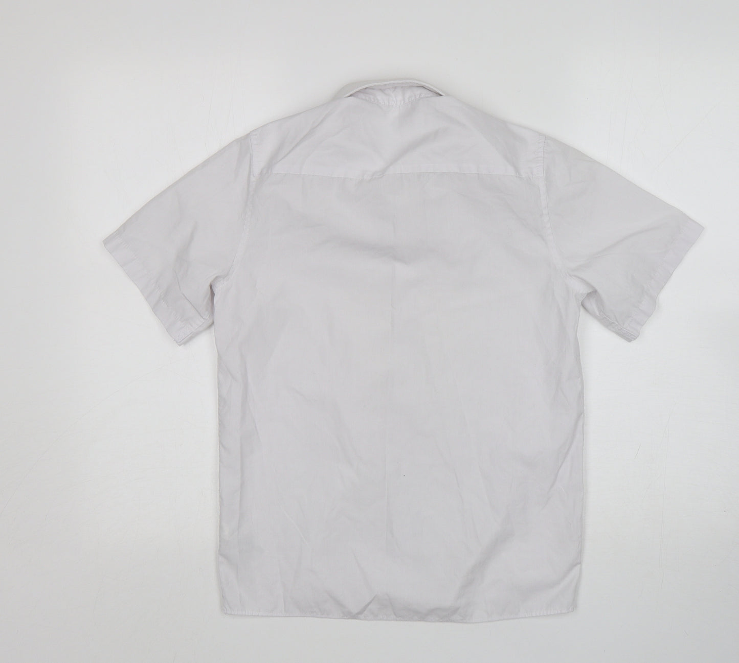 M&S Boys White  Polyester Basic Button-Up Size 12-13 Years Collared  - School Wear