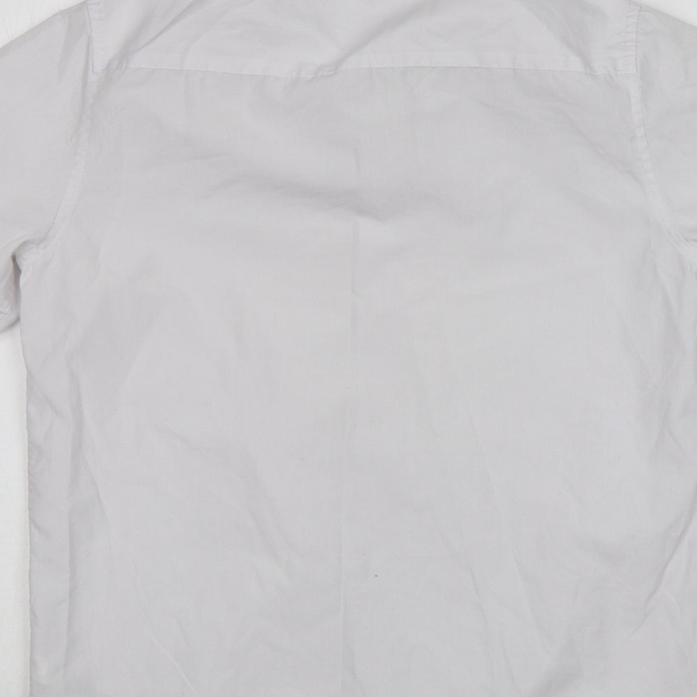 M&S Boys White  Polyester Basic Button-Up Size 12-13 Years Collared  - School Wear