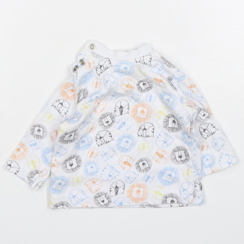 F&F Boys Multicoloured Animal Print Cotton Basic T-Shirt Size Newborn Round Neck