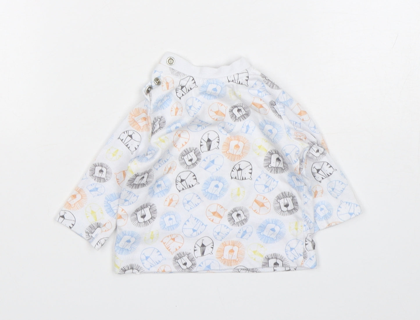 F&F Boys Multicoloured Animal Print Cotton Basic T-Shirt Size Newborn Round Neck
