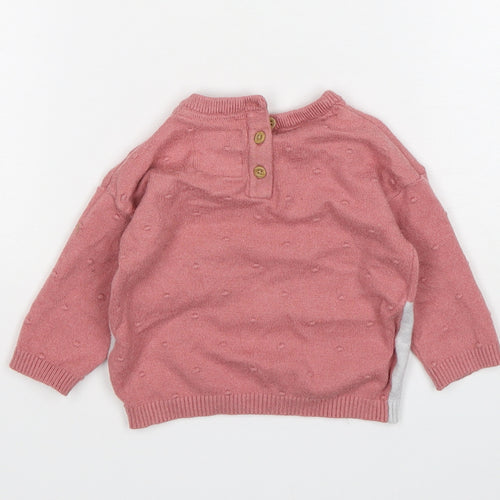 F&F Girls Pink  Viscose Pullover Jumper Size 3-6 Months