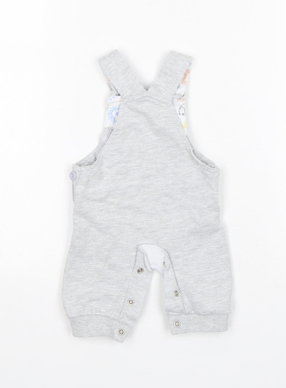 F&F Boys Grey  Cotton Dungaree One-Piece Size Newborn