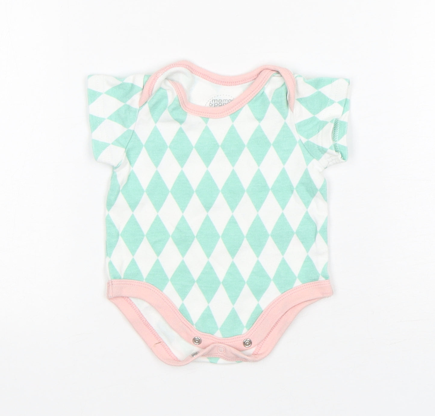 mamas & papas Girls Multicoloured Argyle/Diamond Cotton Leotard One-Piece Size Newborn