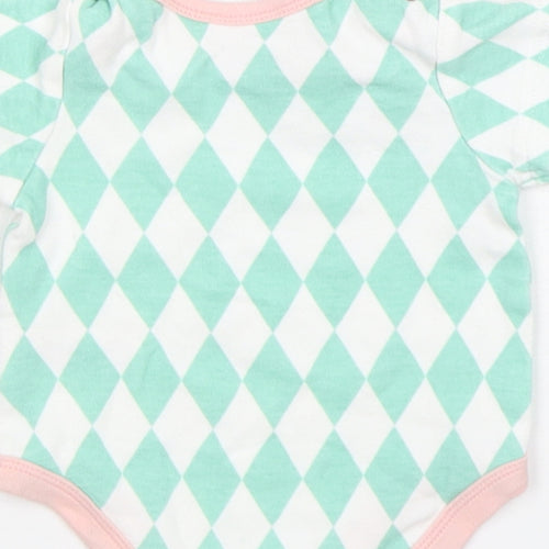 mamas & papas Girls Multicoloured Argyle/Diamond Cotton Leotard One-Piece Size Newborn