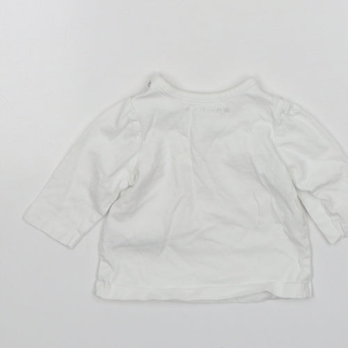 Nutmeg Girls White  Cotton Basic T-Shirt Size Newborn Round Neck  - Daddys Little Princess