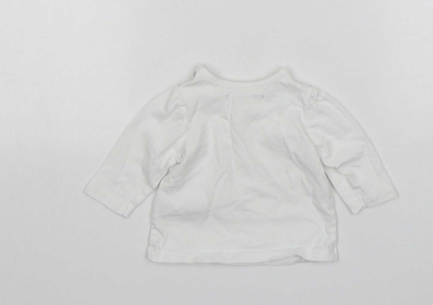 Nutmeg Girls White  Cotton Basic T-Shirt Size Newborn Round Neck  - Daddys Little Princess