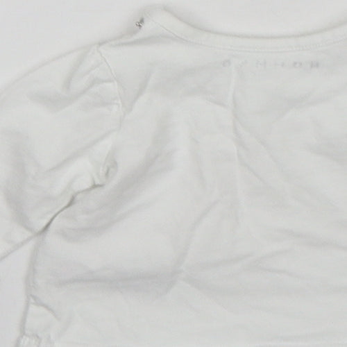 Nutmeg Girls White  Cotton Basic T-Shirt Size Newborn Round Neck  - Daddys Little Princess