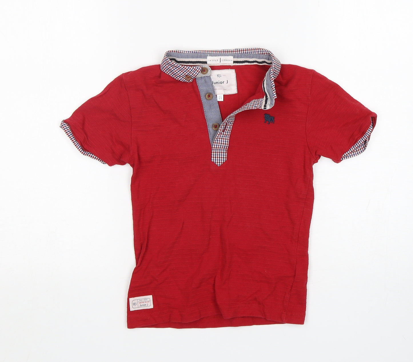 Jasper Conran  Boys Red  Cotton Basic Polo Size 4-5 Years Collared