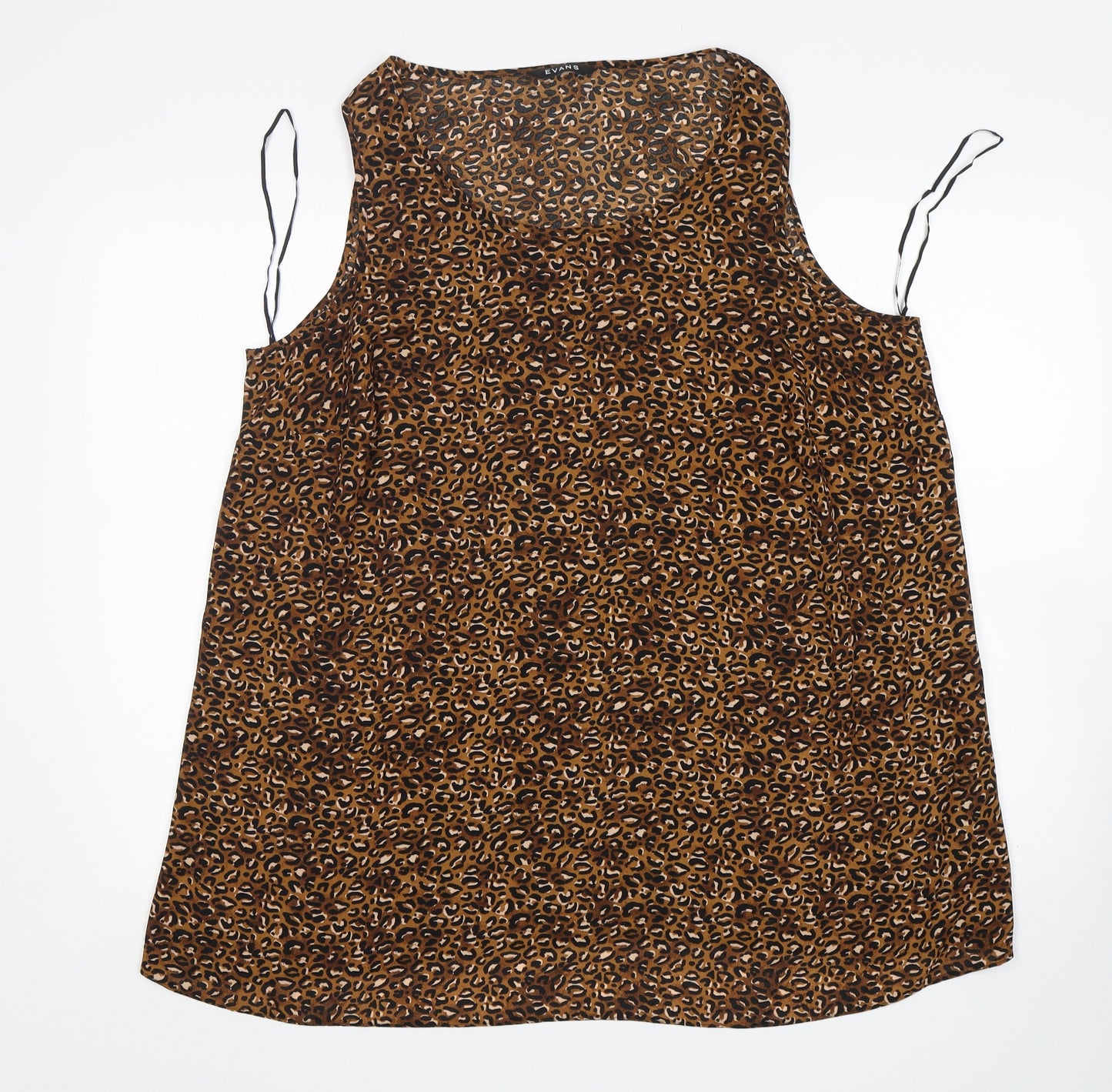 Evans Womens Multicoloured Animal Print Polyester Basic Blouse Size 20 Round Neck