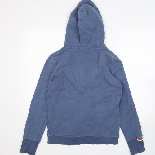 Superdry Womens Blue  Cotton Pullover Hoodie Size L