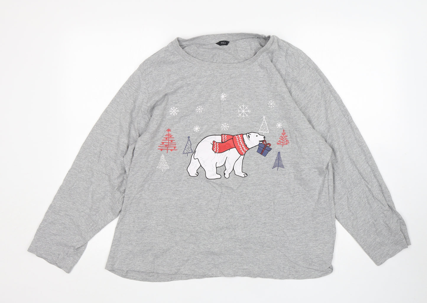 M&Co Womens Grey  Cotton Top Pyjama Top Size 20