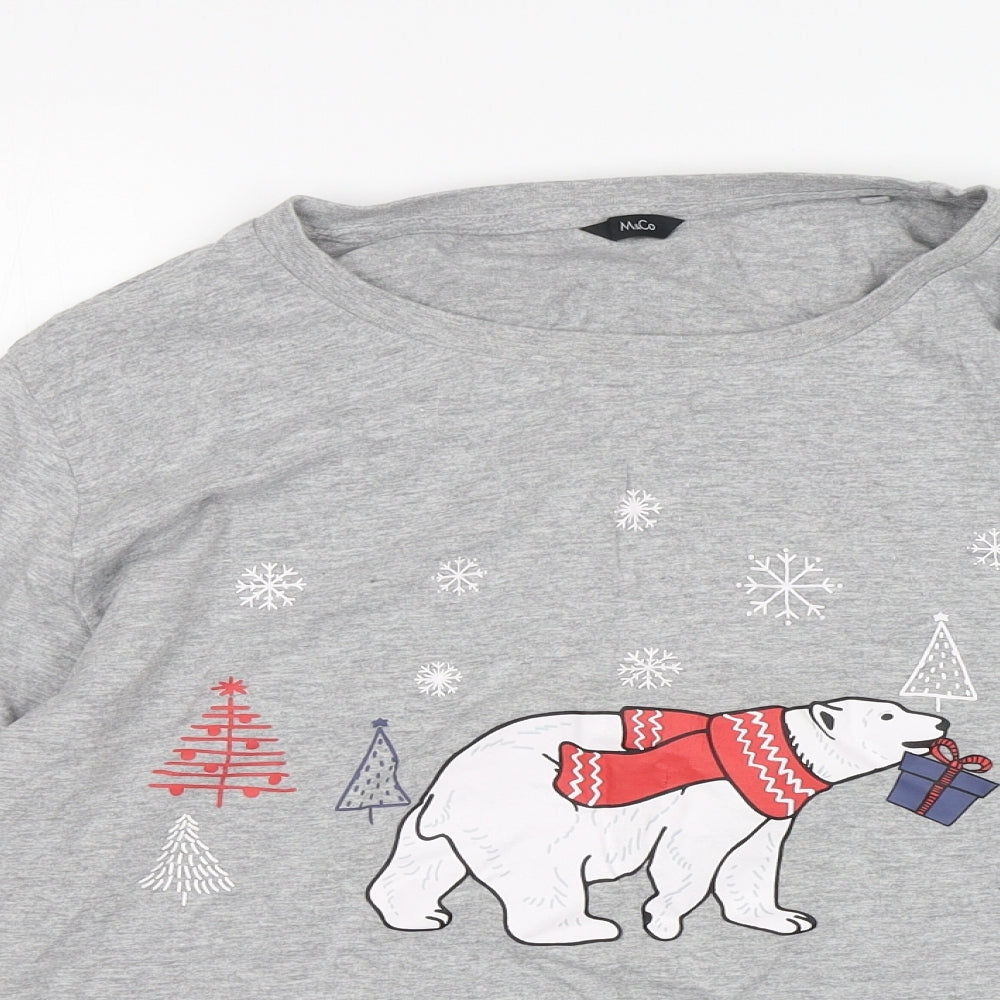 M&Co Womens Grey  Cotton Top Pyjama Top Size 20