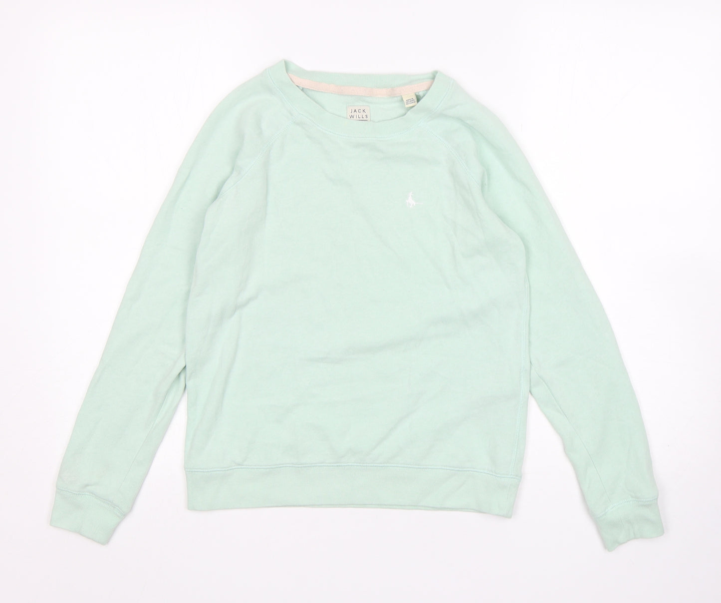 Jack Wills  Womens Green  Cotton Pullover Sweatshirt Size 8