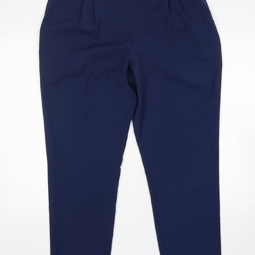 TU Womens Blue  Polyester Trousers  Size 14 L30 in Regular