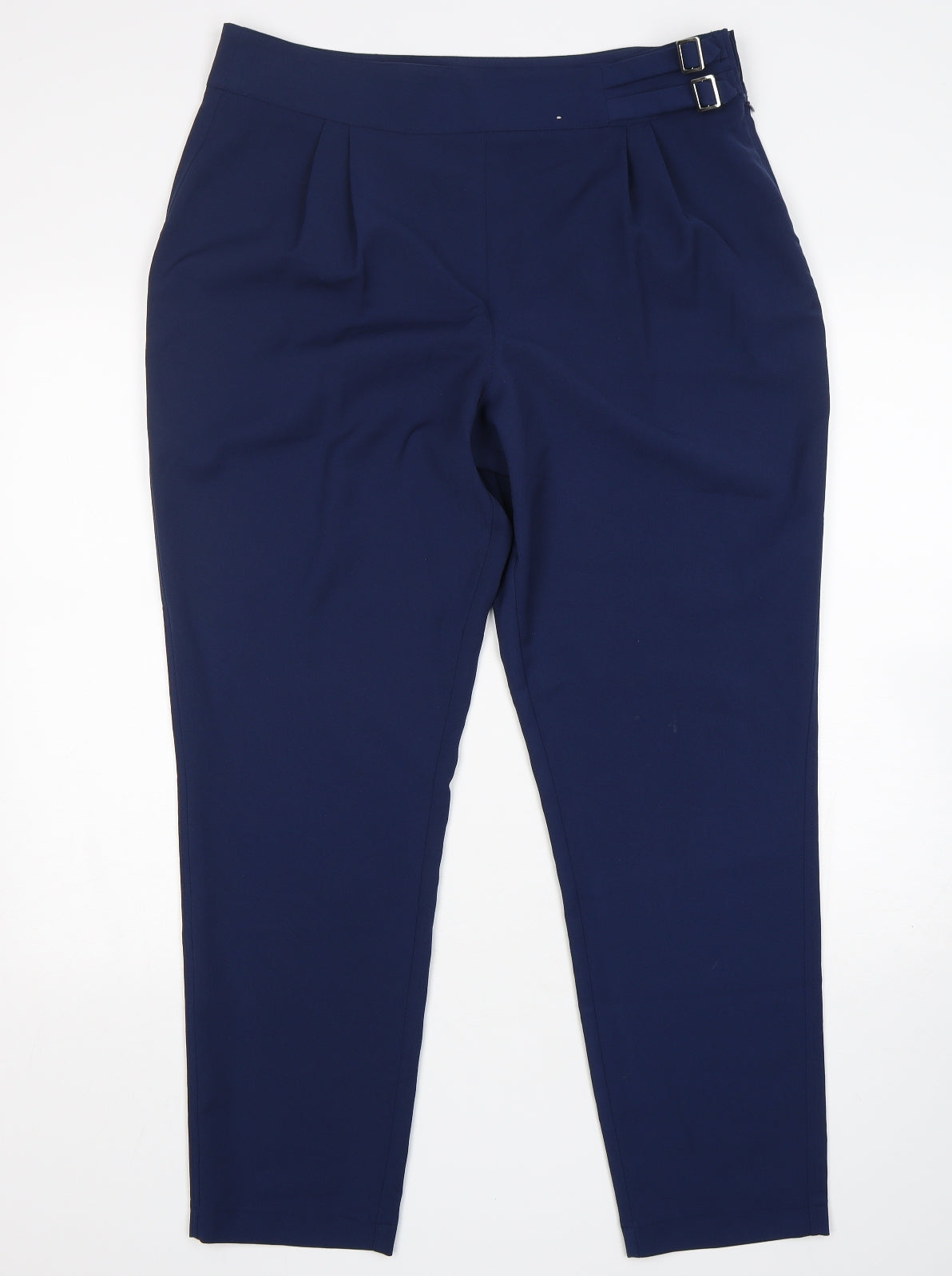 TU Womens Blue  Polyester Trousers  Size 14 L30 in Regular