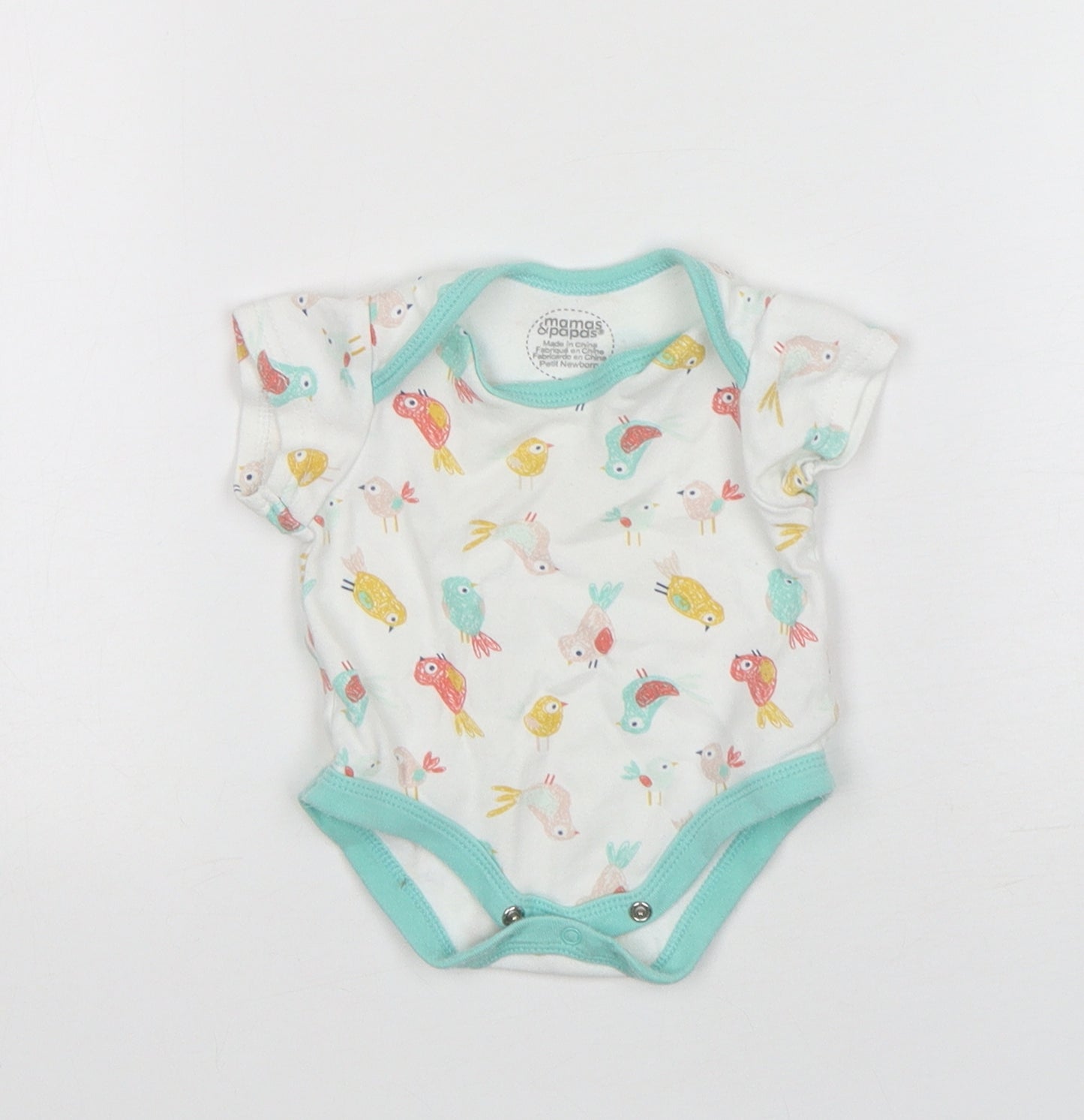 mamas & papas Baby Multicoloured Animal Print Cotton Leotard One-Piece Size Newborn