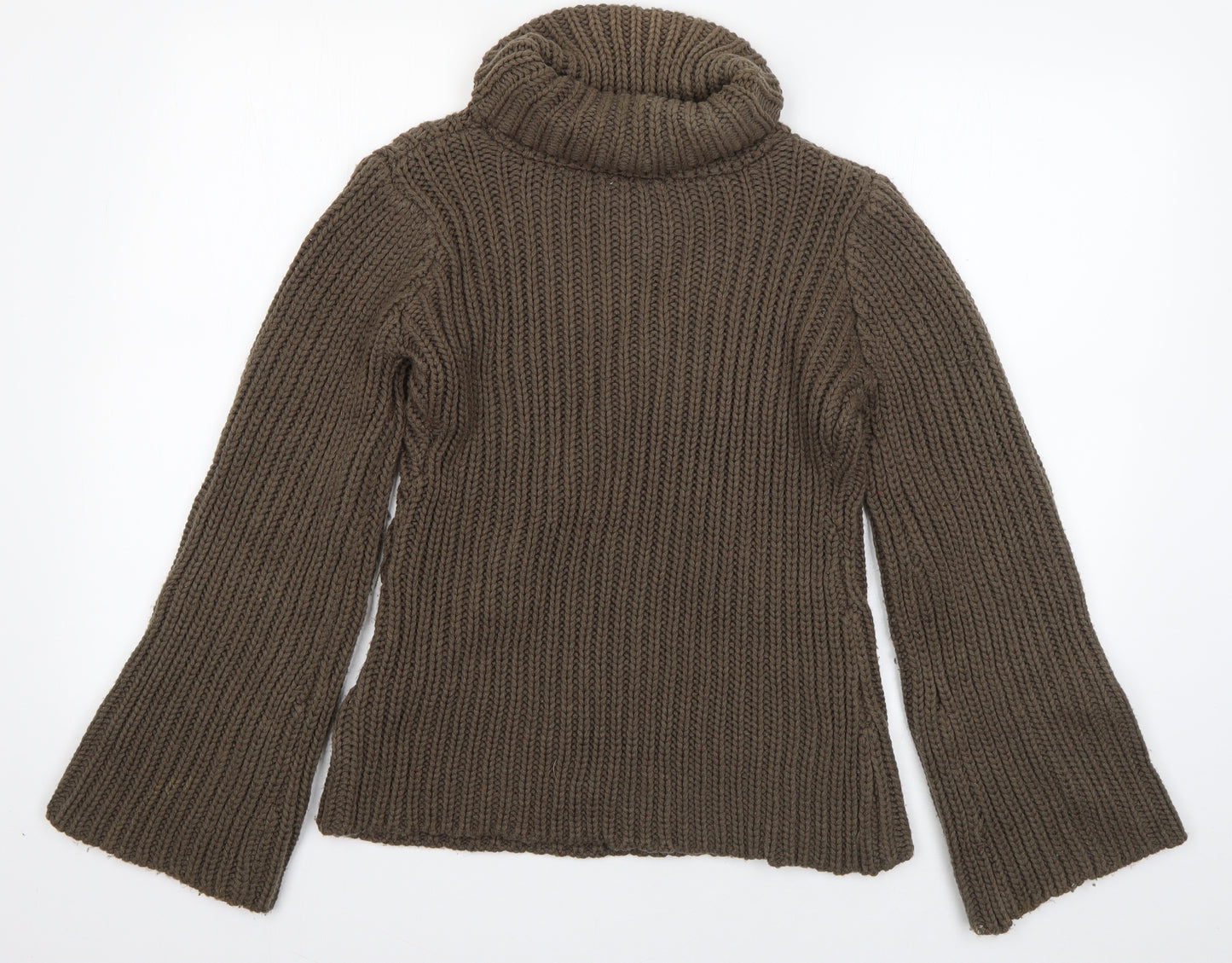 Papaya Womens Green Roll Neck  Acrylic Pullover Jumper Size 10