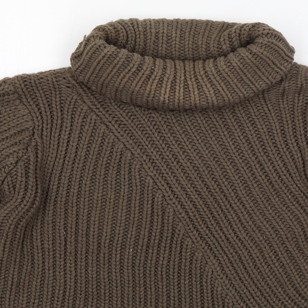 Papaya Womens Green Roll Neck  Acrylic Pullover Jumper Size 10