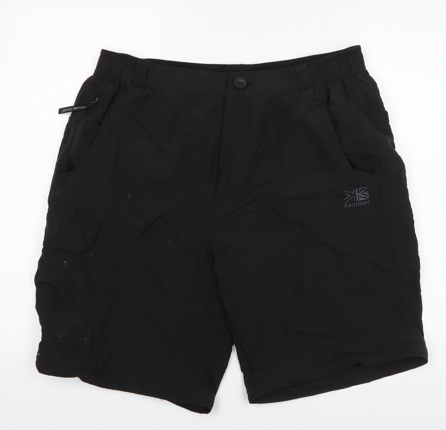 Karrimor Mens Black  Nylon Sweat Shorts Size L L9 in Regular Zip