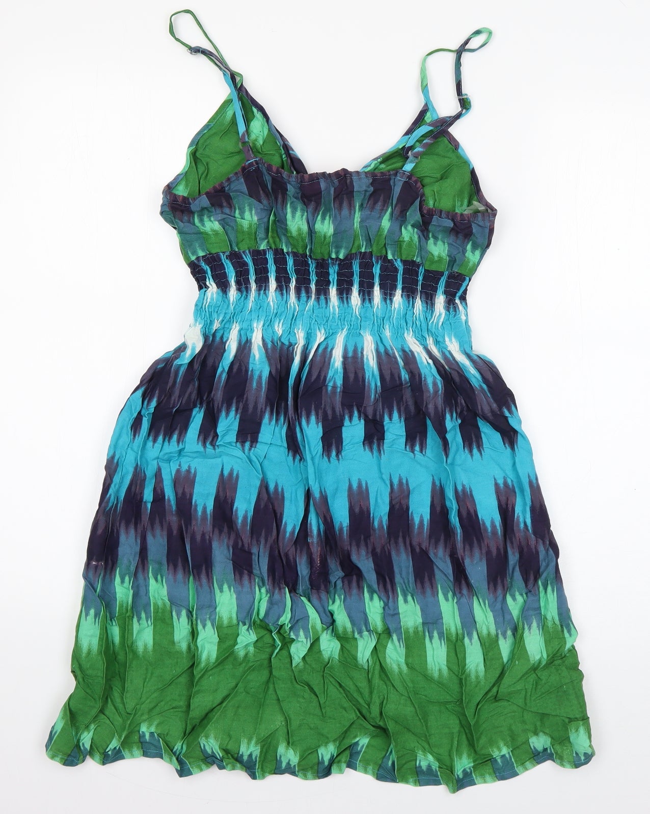 She's Cool Womens Multicoloured Geometric Viscose Camisole Tank Size M V-Neck - Tie Dye
