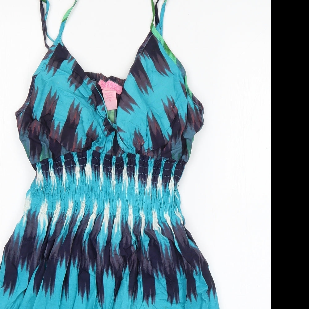 She's Cool Womens Multicoloured Geometric Viscose Camisole Tank Size M V-Neck - Tie Dye