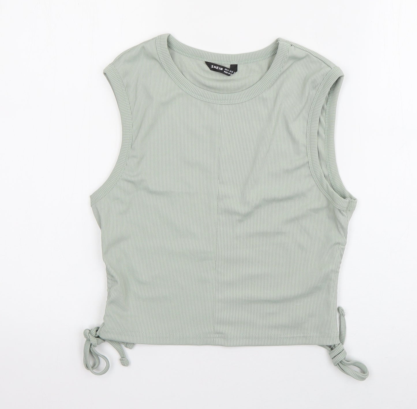 SheIn Womens Green  Polyester Basic Tank Size M Round Neck