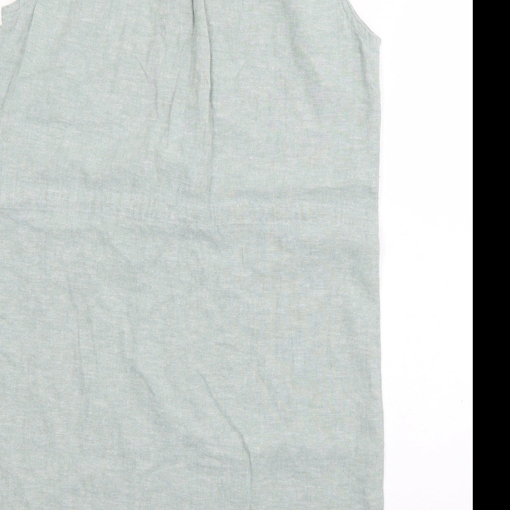 ESMARA Womens Green  Linen Shirt Dress  Size 16  Collared Pullover