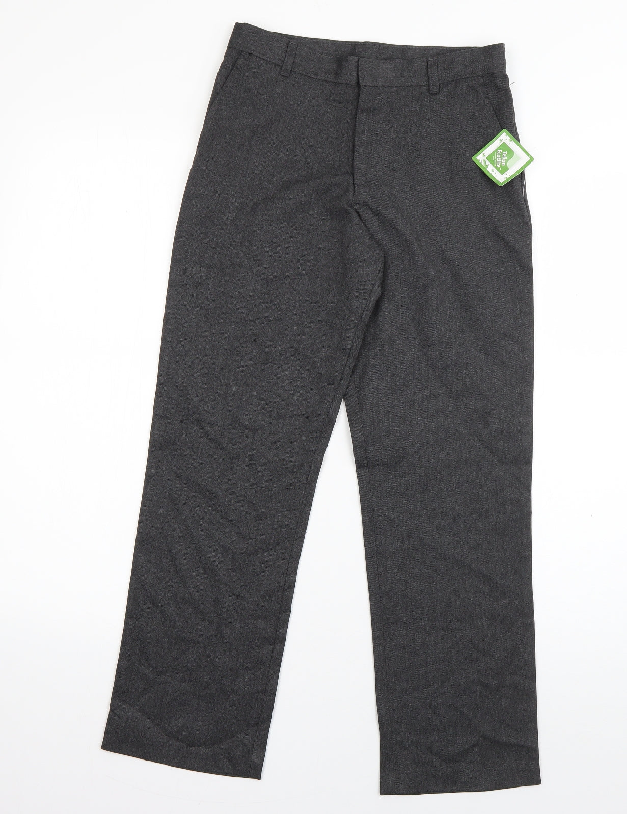 George Boys Grey  Polyester Dress Pants Trousers Size 9-10 Years  Regular Zip