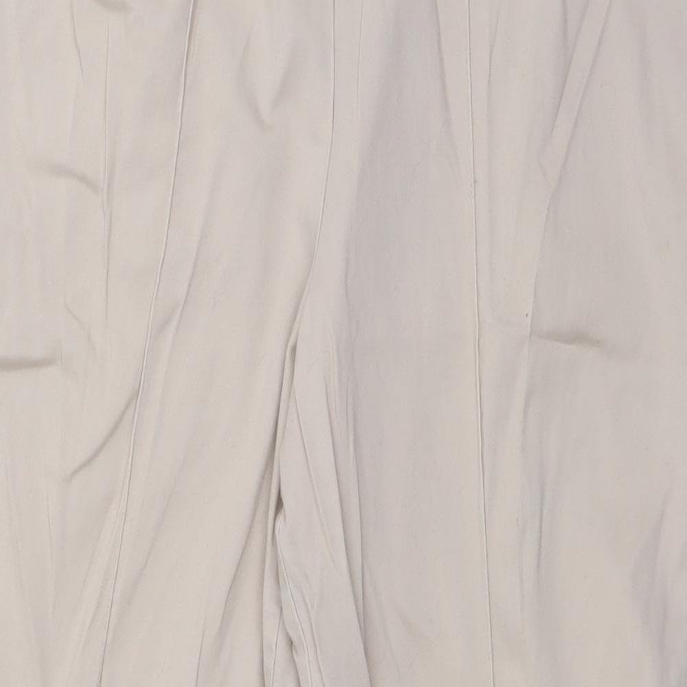 Classic Womens Beige  Cotton Trousers  Size 14 L27 in Regular