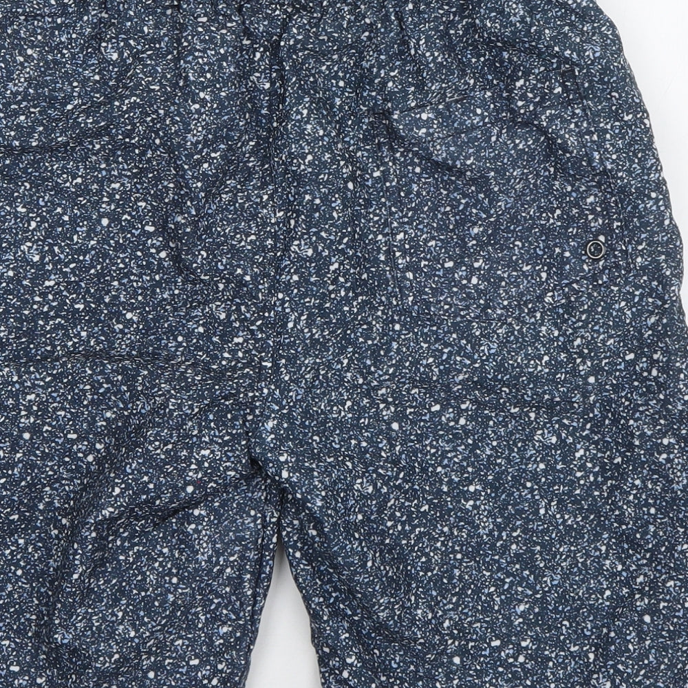 Cedar Wood State Mens Blue  Polyester Bermuda Shorts Size XS L10 in Regular Drawstring - Flecked Pattern