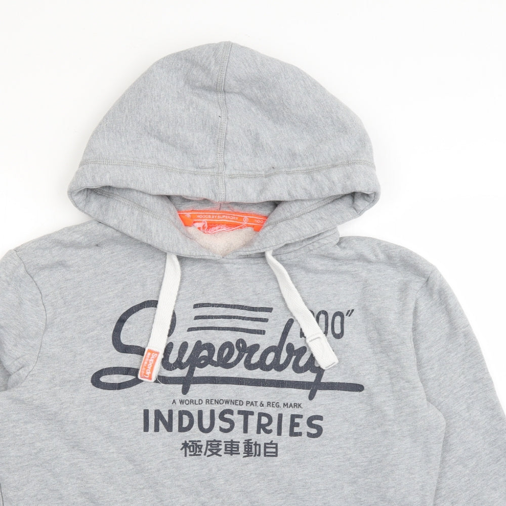 Superdry Mens Grey  Cotton Pullover Hoodie Size L