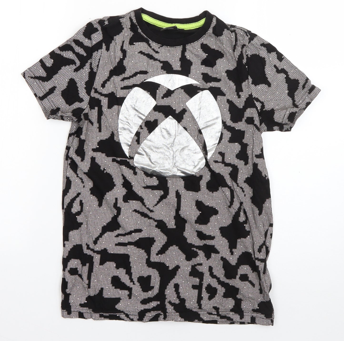 Xbox Boys Black  Cotton Basic T-Shirt Size 10-11 Years Round Neck Pullover